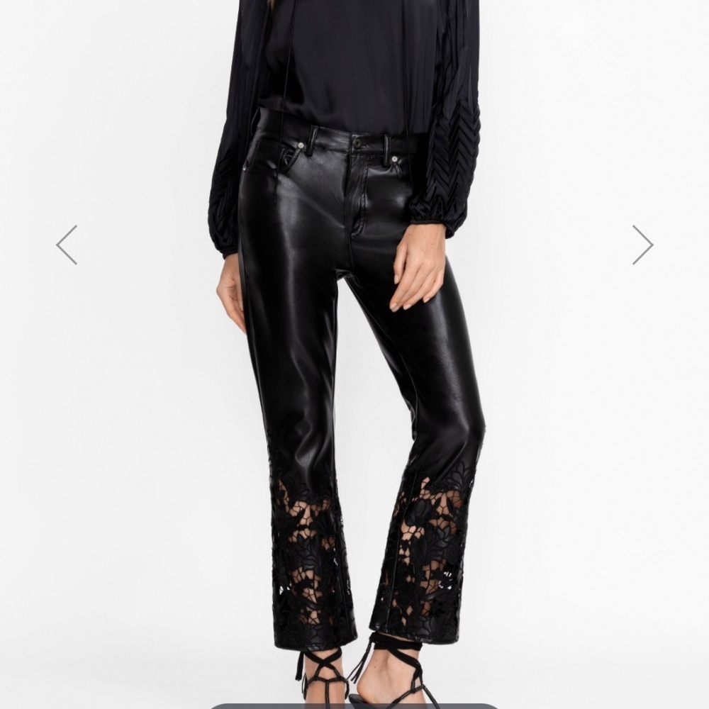 Johnny Was Portia Vegan Leather Pants Size 26 Color Black